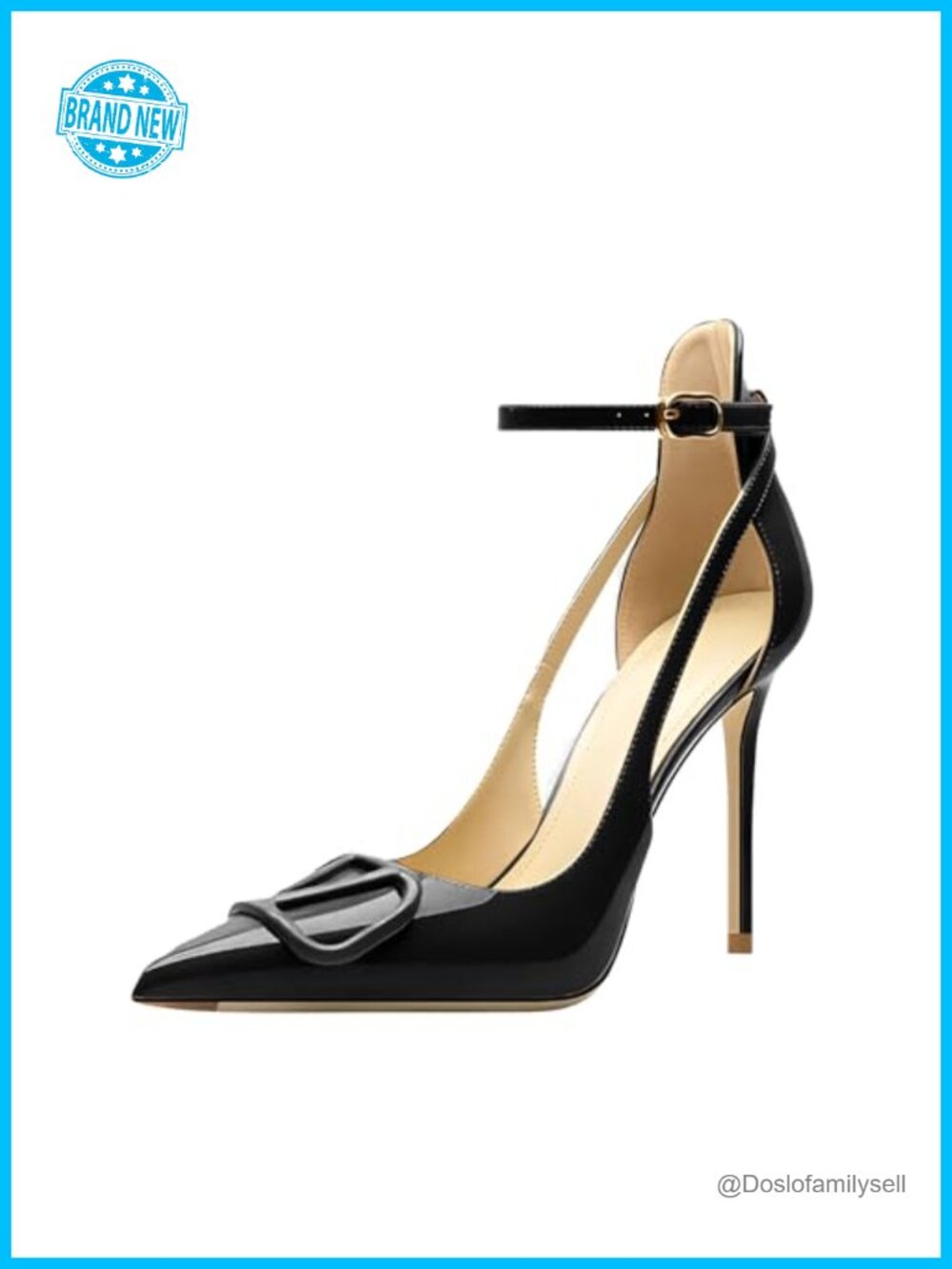Women's Pointed Toe Stiletto Pumps Strappy High Heels Formal